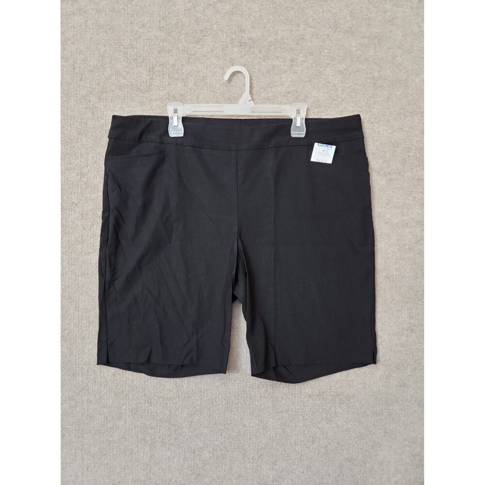 Chicos So Slimming Brigitte Bermuda Shorts Womens 4 US 20 Black Pull On NWOT